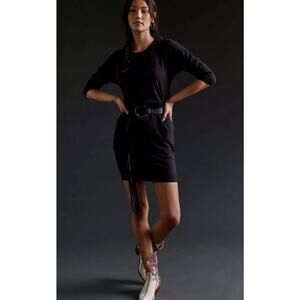 NWT Sundry Shirred Black Mini Dress - Size 0